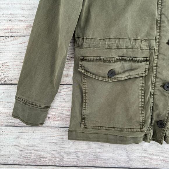 Lucky Brand Military Button Down jacket Womens Small Green Stretch - Picture 4 of 12